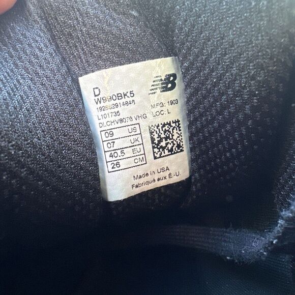 New Balance 990v5 Running Shoes Womens Size 9 D Wide Navy W990BK5 MADE IN USA - Picture 9 of 11